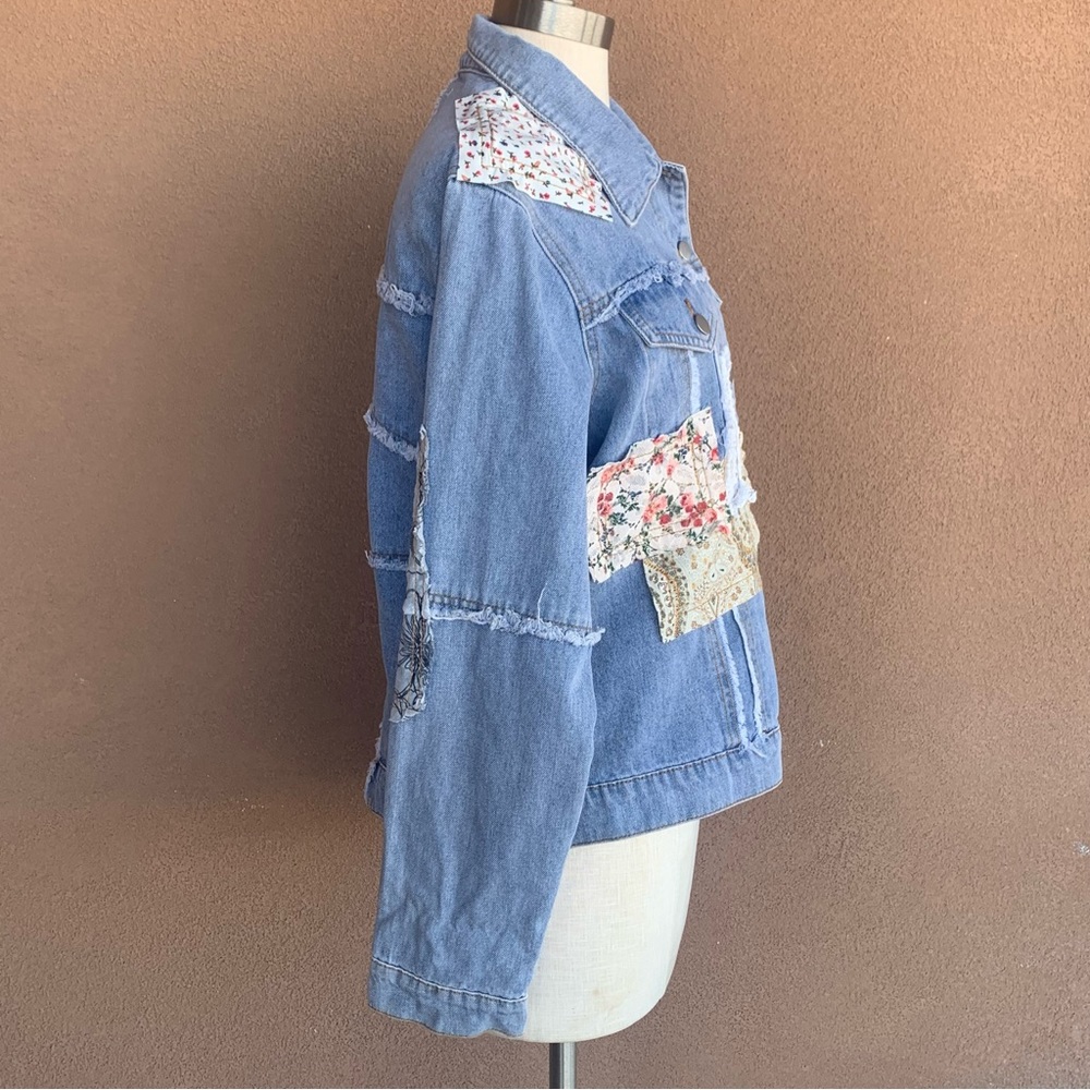 Pol Oversized Patchwork Jean Jacket - image 3